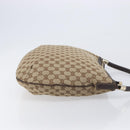 GUCCI GG Canvas Shoulder Bag Beige Gold Tone 161718 Auth 208523V-4