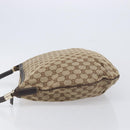 GUCCI GG Canvas Shoulder Bag Beige Gold Tone 161718 Auth 208523V-5