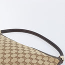 GUCCI GG Canvas Shoulder Bag Beige Gold Tone 161718 Auth 208523V-8
