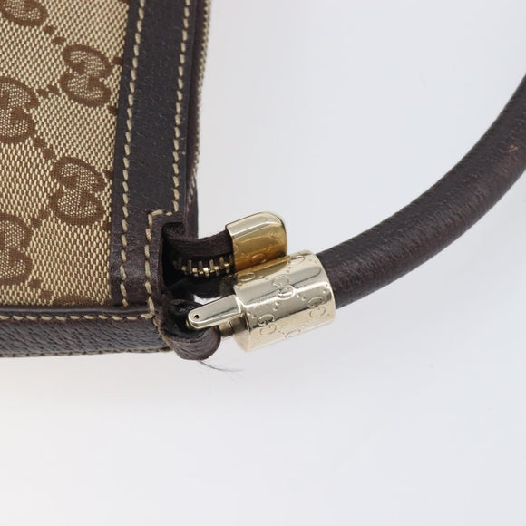 GUCCI GG Canvas Shoulder Bag Beige Gold Tone 161718 Auth 208523V