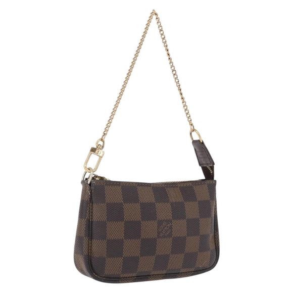 LOUIS VUITTON Damier Ebene Mini Pochette Accessoires Pouch N58009 Auth 208526A