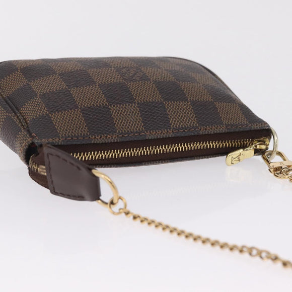 LOUIS VUITTON Damier Ebene Mini Pochette Accessoires Pouch N58009 Auth 208526A