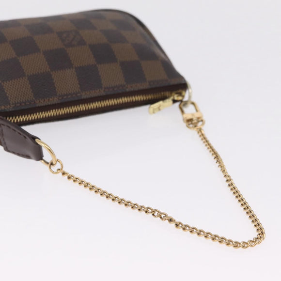 LOUIS VUITTON Damier Ebene Mini Pochette Accessoires Pouch N58009 Auth 208526A