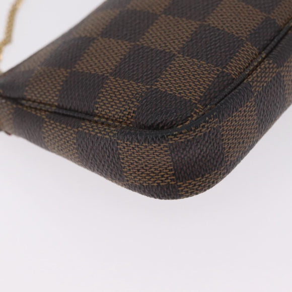 LOUIS VUITTON Damier Ebene Mini Pochette Accessoires Pouch N58009 Auth 208526A