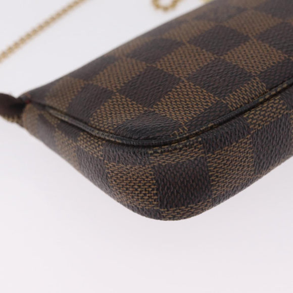 LOUIS VUITTON Damier Ebene Mini Pochette Accessoires Pouch N58009 Auth 208526A