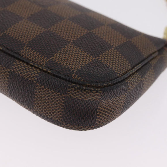 LOUIS VUITTON Damier Ebene Mini Pochette Accessoires Pouch N58009 Auth 208526A