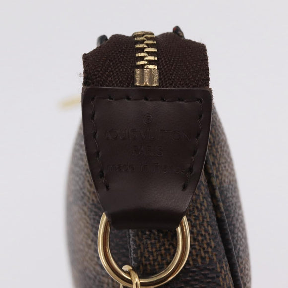 LOUIS VUITTON Damier Ebene Mini Pochette Accessoires Pouch N58009 Auth 208526A