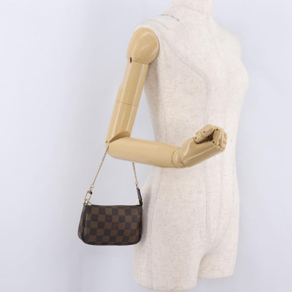 LOUIS VUITTON Damier Ebene Mini Pochette Accessoires Pouch N58009 Auth 208526A