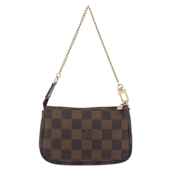 LOUIS VUITTON Damier Ebene Mini Pochette Accessoires Pouch N58009 Auth 208526A