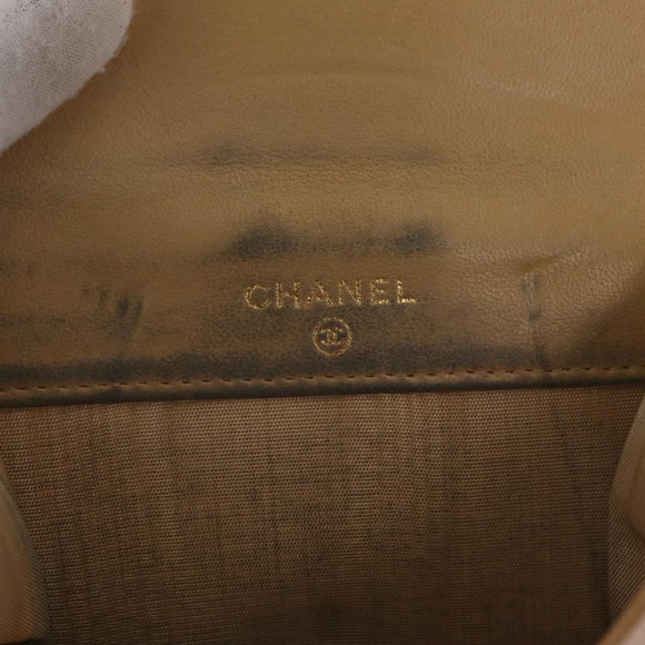 CHANEL Wallet Caviar Skin Beige CC Auth 208527