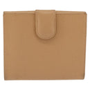 CHANEL Wallet Caviar Skin Beige CC Auth 208527-3