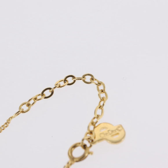 Christian Dior Necklace Metal Gold Tone Auth 208529V