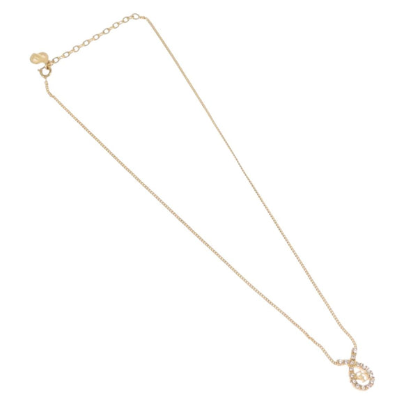 Christian Dior Necklace Metal Gold Tone Auth 208529V