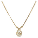 Christian Dior Necklace Metal Gold Tone Auth 208530-1