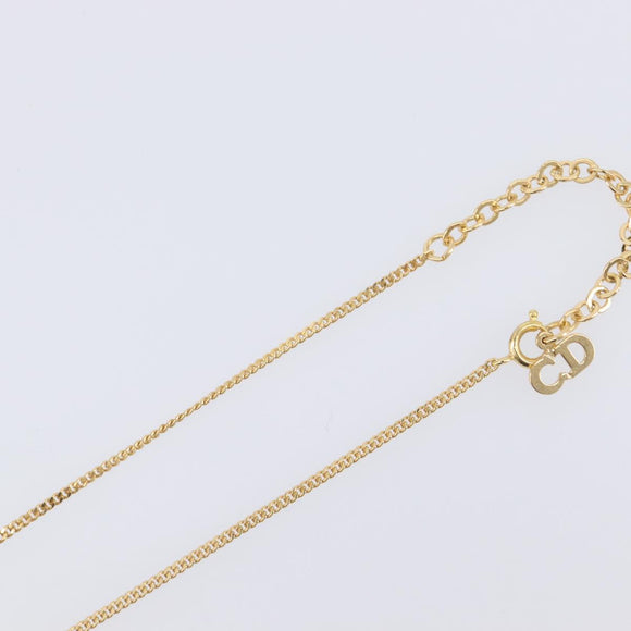 Christian Dior Necklace Metal Gold Tone Auth 208530