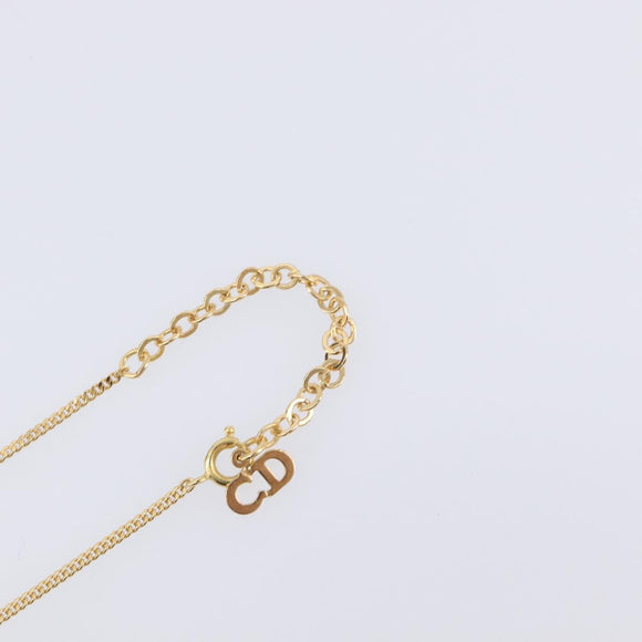 Christian Dior Necklace Metal Gold Tone Auth 208530