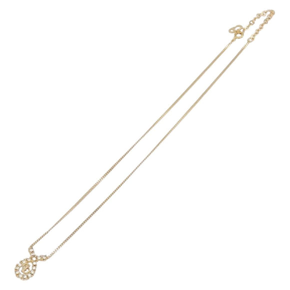 Christian Dior Necklace Metal Gold Tone Auth 208530