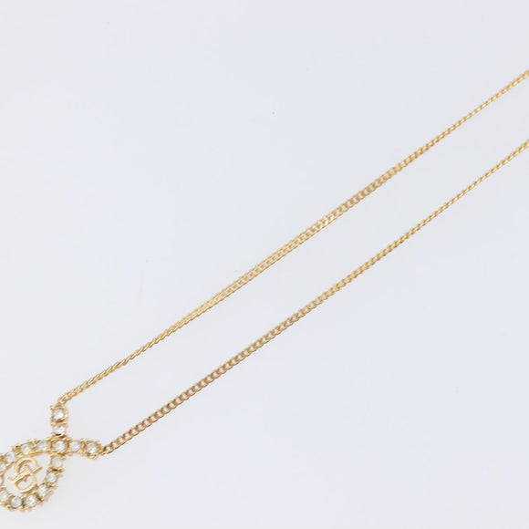 Christian Dior Necklace Metal Gold Tone Auth 208530