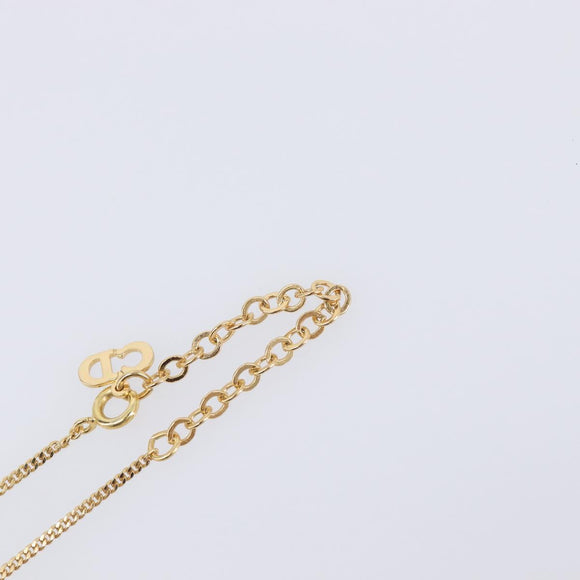 Christian Dior Necklace Metal Gold Tone Auth 208530