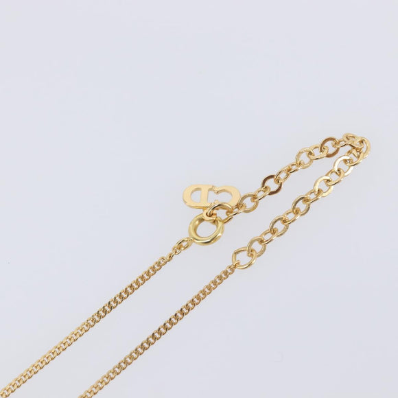 Christian Dior Necklace Metal Gold Tone Auth 208530