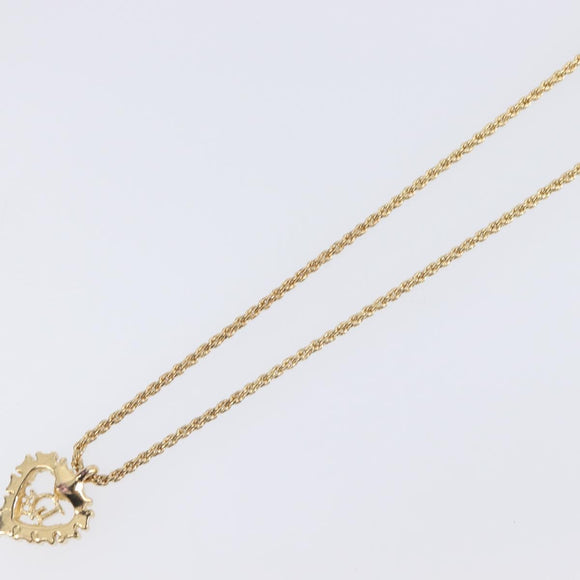 Christian Dior Necklace Metal Gold Tone Auth 208531V
