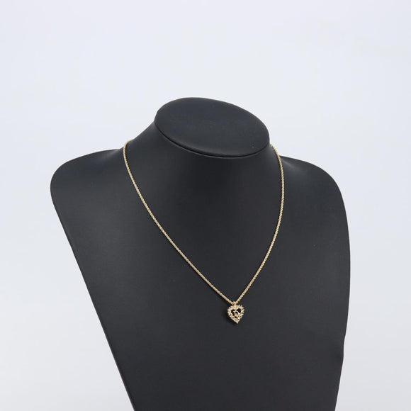 Christian Dior Necklace Metal Gold Tone Auth 208531V