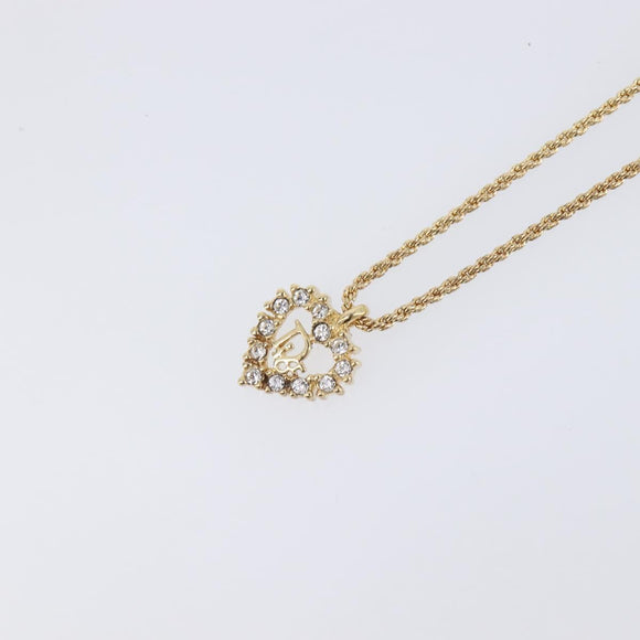 Christian Dior Necklace Metal Gold Tone Auth 208531V