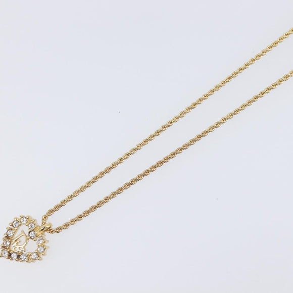 Christian Dior Necklace Metal Gold Tone Auth 208531V
