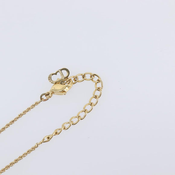 Christian Dior Necklace Metal Gold Tone Auth 208531V