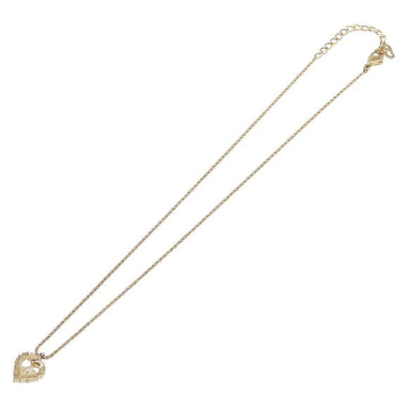 Christian Dior Necklace Metal Gold Tone Auth 208531V