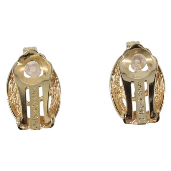 Christian Dior Earring Metal Gold Tone Auth 208532V