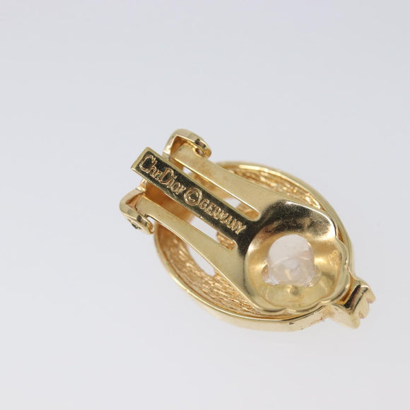 Christian Dior Earring Metal Gold Tone Auth 208532V