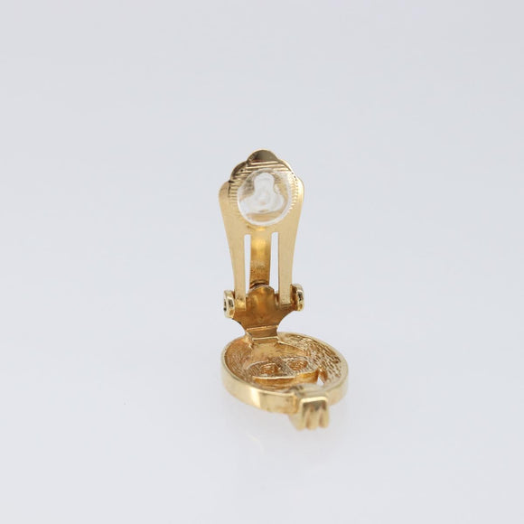 Christian Dior Earring Metal Gold Tone Auth 208532V