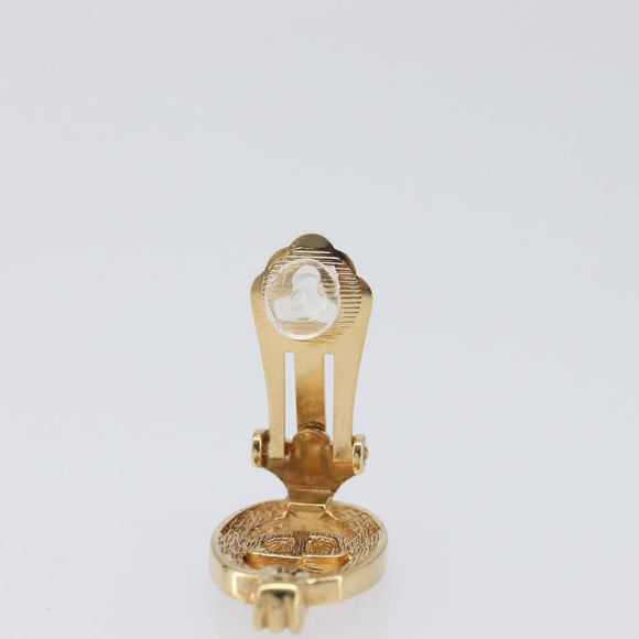 Christian Dior Earring Metal Gold Tone Auth 208532V