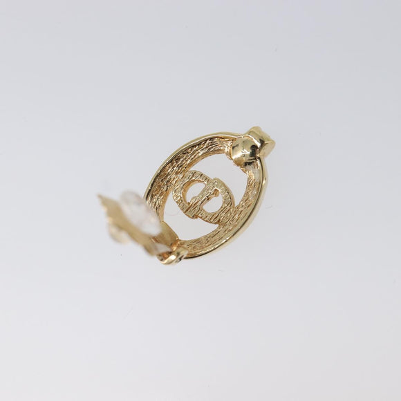 Christian Dior Earring Metal Gold Tone Auth 208532V