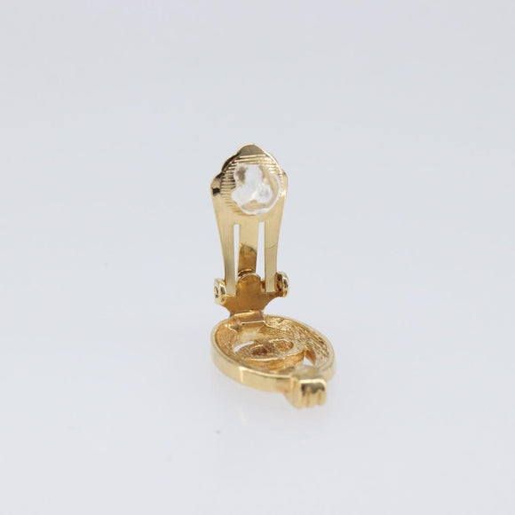 Christian Dior Earring Metal Gold Tone Auth 208532V