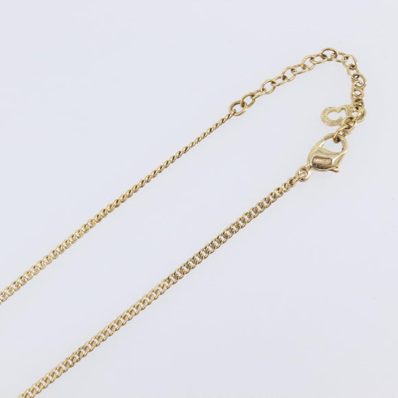 Christian Dior Necklace Metal Gold Tone Auth 208534