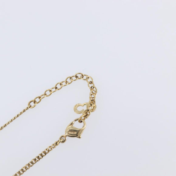 Christian Dior Necklace Metal Gold Tone Auth 208534
