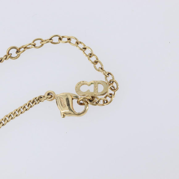 Christian Dior Necklace Metal Gold Tone Auth 208534