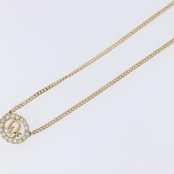 Christian Dior Necklace Metal Gold Tone Auth 208534