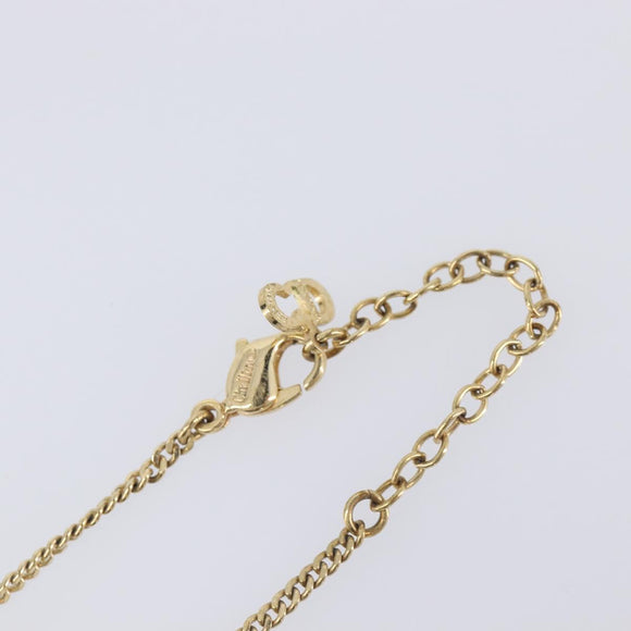 Christian Dior Necklace Metal Gold Tone Auth 208534