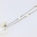 Christian Dior Necklace Metal Silver White Auth 208535V-10