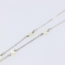 Christian Dior Necklace Metal Silver White Auth 208535V-11