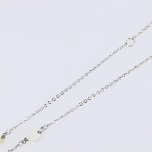 Christian Dior Necklace Metal Silver White Auth 208535V