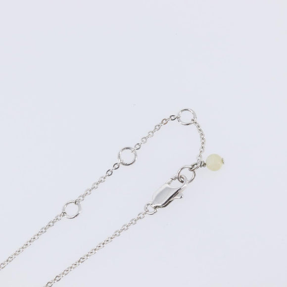 Christian Dior Necklace Metal Silver White Auth 208535V