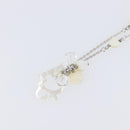 Christian Dior Necklace Metal Silver White Auth 208535V-3