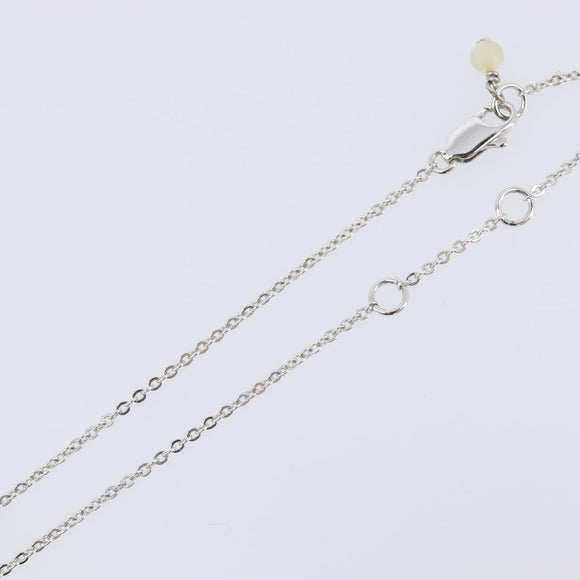 Christian Dior Necklace Metal Silver White Auth 208535V