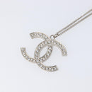 CHANEL COCO Mark Necklace Metal Silver CC Auth 208536M-10