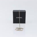 CHANEL COCO Mark Necklace Metal Silver CC Auth 208536M-16