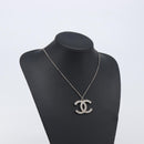 CHANEL COCO Mark Necklace Metal Silver CC Auth 208536M-17